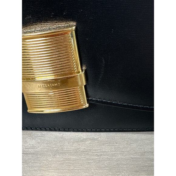 Salvatore‎ Ferragamo Calfskin Fiamma Small Crossbody Black - Picture 11 of 11